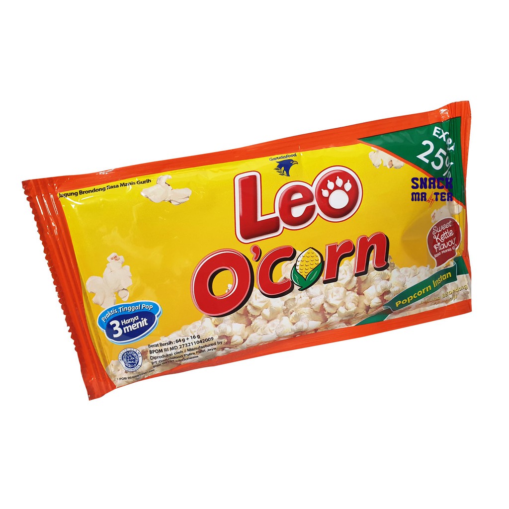 

Leo O'Corn Popcorn Instant Manis Gurih - Netto 80 gr.