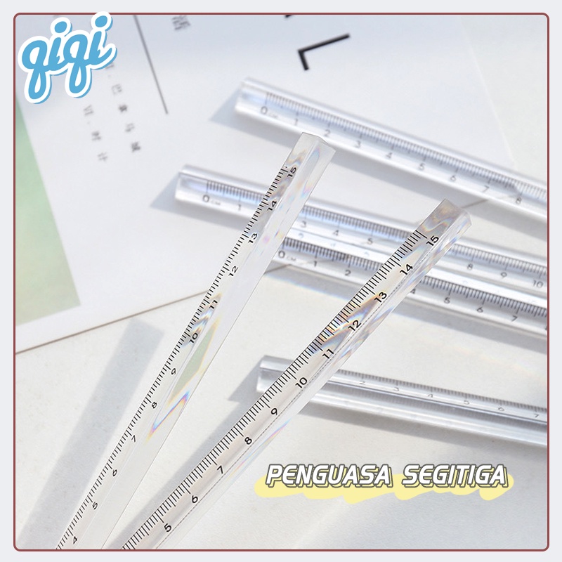 

Penggaris Mistar Prisma Segitiga Transparan Clear Penggaris Kristal Segitiga Triangle Shape Ruler Study 15 / 20 cm - Qiqi Treasure