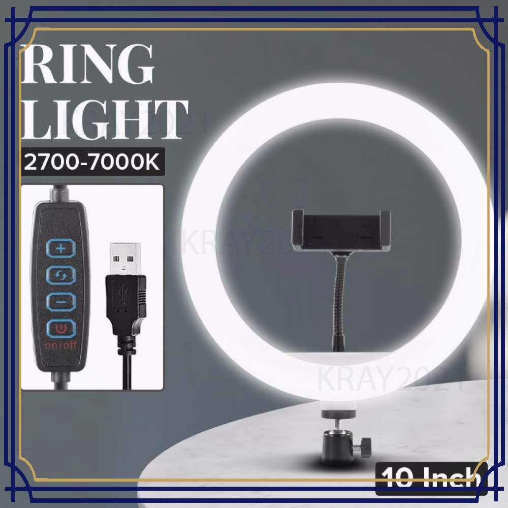 Lampu Ring Light 120 LED 10W Dimmable 2700-7000K 10 Inch FT448