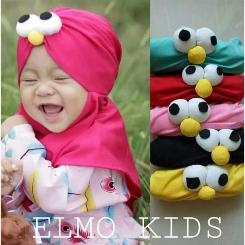 Hijab Anak Karakter Elmo jilbab bayi lucu 0-3 tahun
