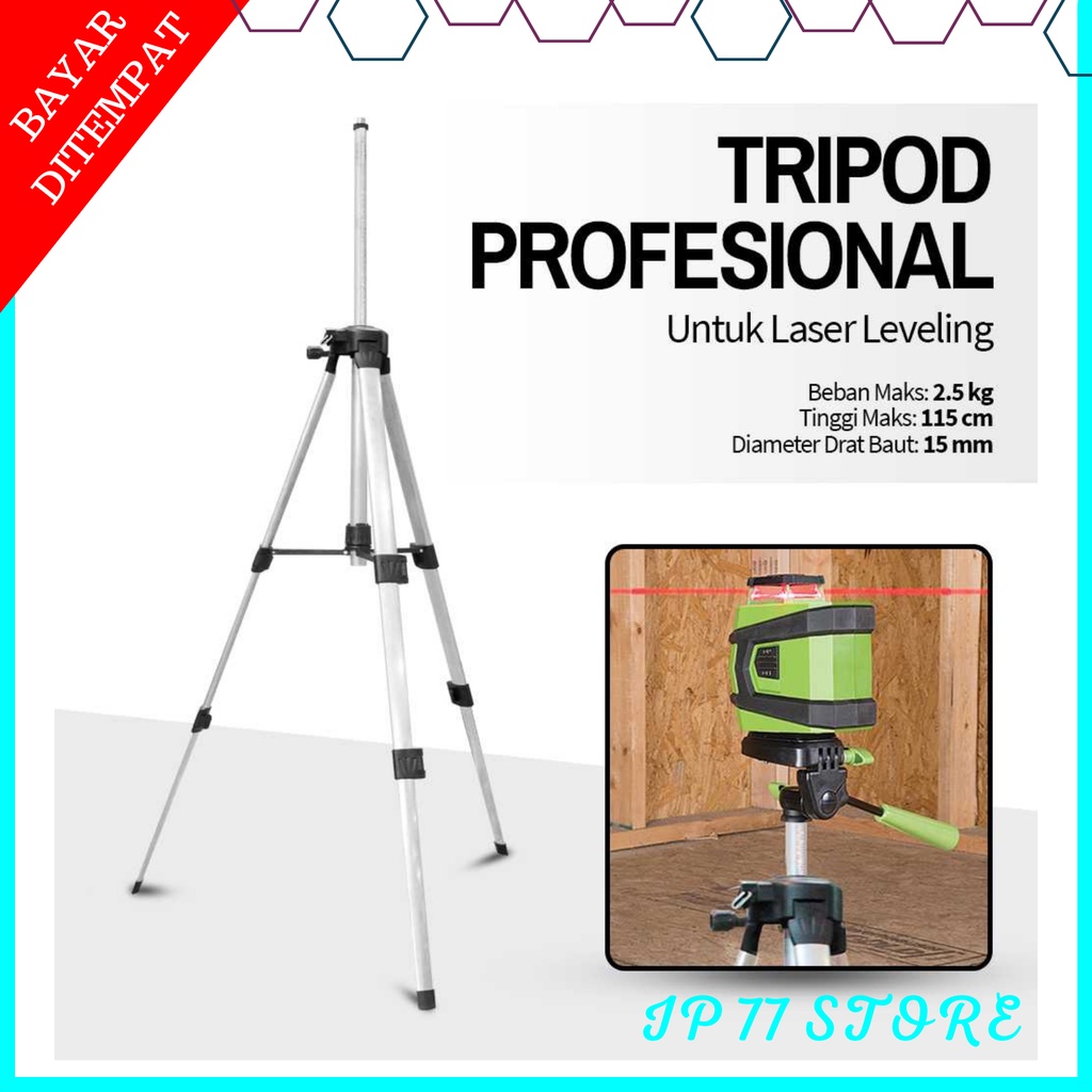 

MILIBOE Tripod Profesional untuk Laser Leveling - T609 / tripot mesin laser salf leveling / tripot Mesin Hilda Self Leveling Laser 4D 16