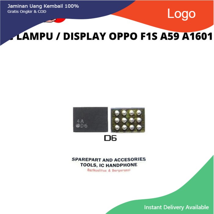 Ic Lampu Display D6 For Oppo F1S / A59 / A1601 Original