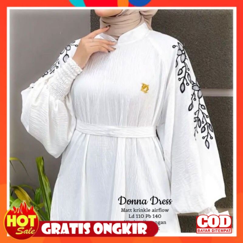 KAIN ADEM HALUS TEBAL / Modena Collections Gamis Wanita Bordir Timbul Bunga Terbaru 2023 Donna Dress
