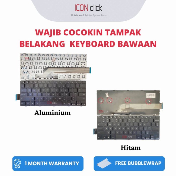 Keyboard Laptop Dell Inspiron 14-3458 14-3459 14-3462 14-3467 Hitam - Alumunium