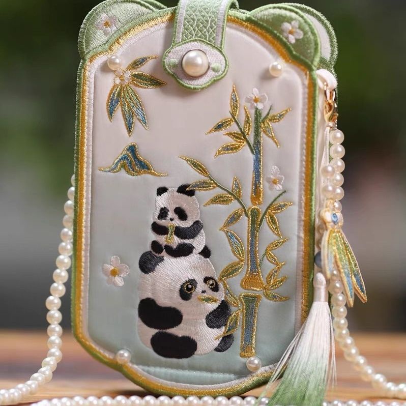 New Chinese style panda ancient style crossbody bag with Chinese style embroidery handbag