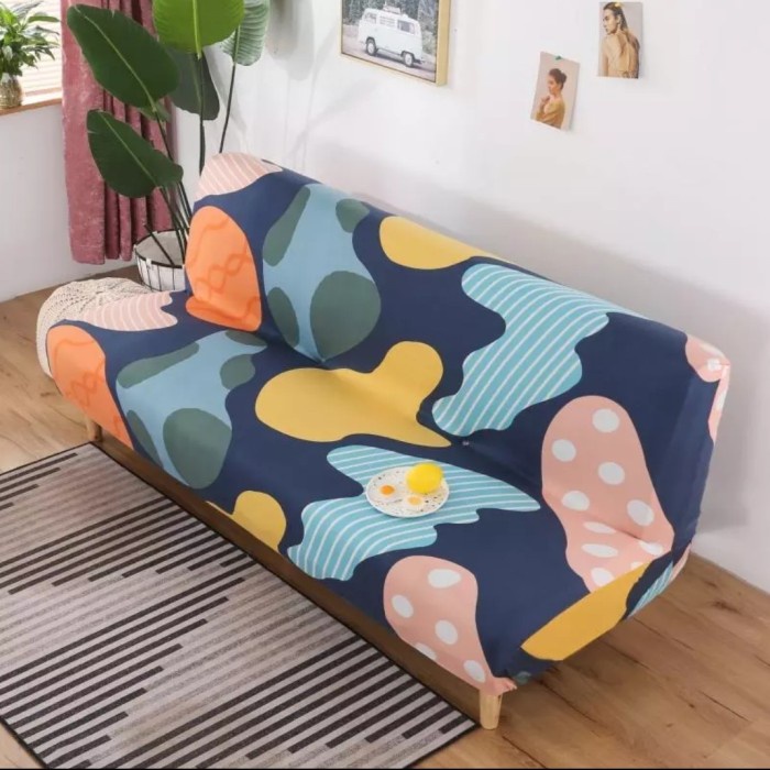Terlaris ✨-SARUNG SOFA BED MOTIF ELASTIS COVER SOFA BED POLOS KURSI SOFA FURNITUR - RANDOM/ ACAK, ME