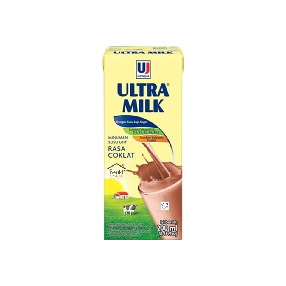 

Susu UHT Ultra Milk 200ml Susu Sapi Segar Rasa Cokelat