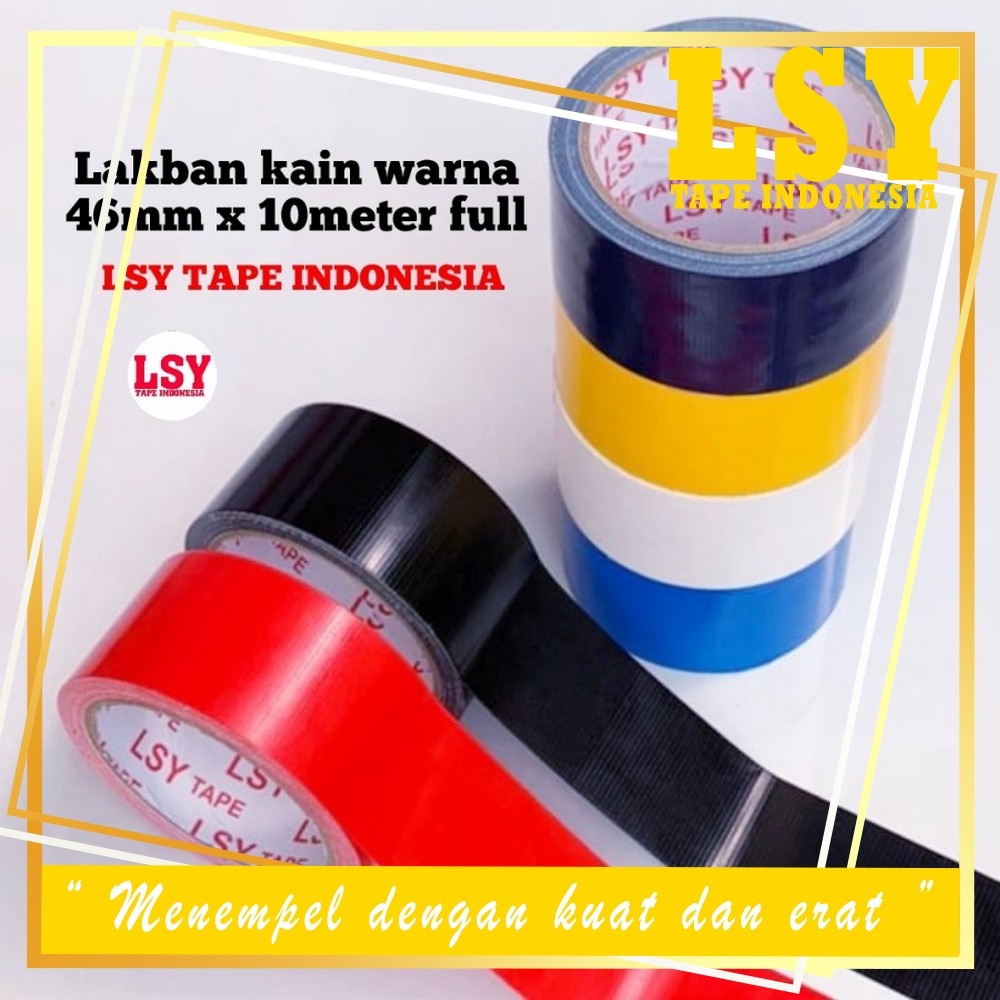 

LSY Lakban Kain Warna 2inch x 10meter Full | Cloth Tape Warna 2Inch