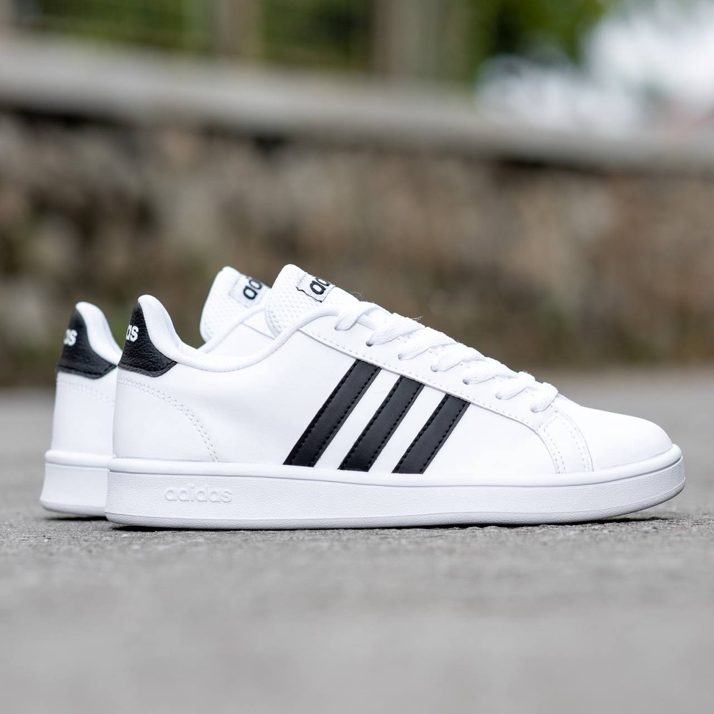 Sepatu Adidas Grand Court White Black Original 100% | Sneakers Grandcourt | Adidas Casual