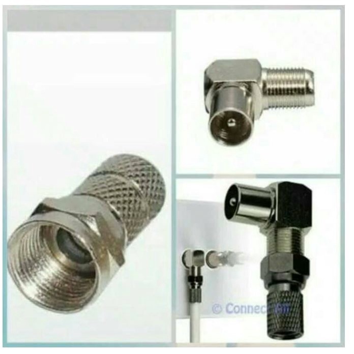 Konektor jek Jeck Jack Antena TV Model L set Drat bengkok besi MJ27