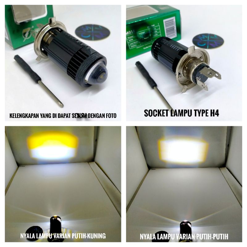 cy77b [BEST QUALITY] LAMPU LED RTD M01F 30watt H4 MOTOR Mobil LASER PROJIE CUT OFF 2in1 putih / putih kuning bohlam dop depan led proyektor h4 hi lo white warm white vixion byson cb150r cbr crf 150 verza megapro klx