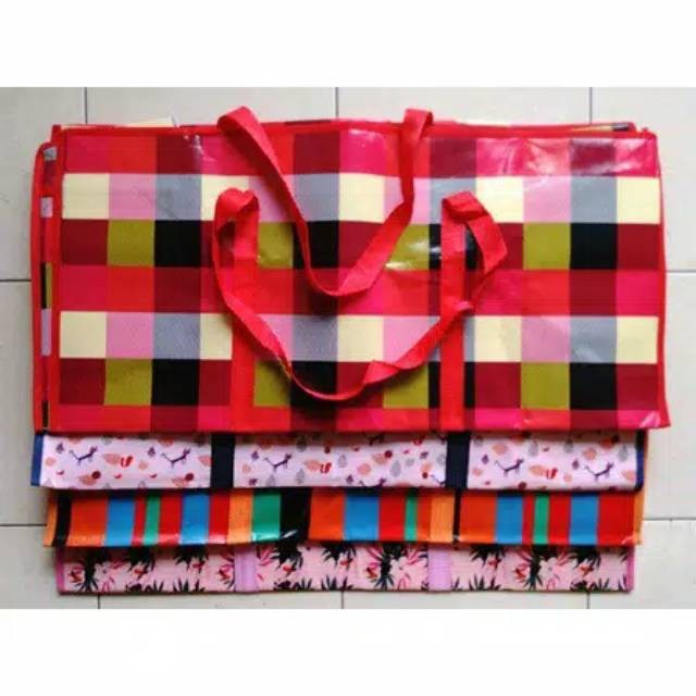 Tas Belanja Karung Plastik Resleting Jumbo - Kantong Baju/Barang