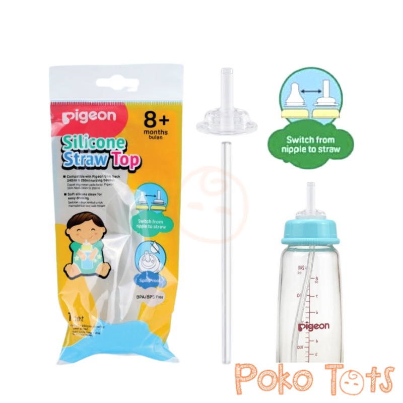 Pigeon Silicone Straw Top Sedotan Pengganti Dot Botol Susu Pigeon JB