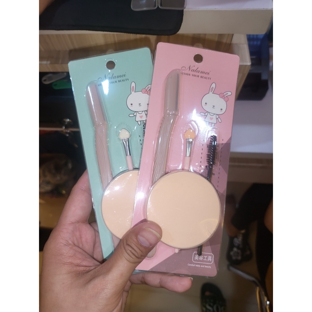 Nalamei spon+ sikat alis+ pisau+ kuas eyeshadow