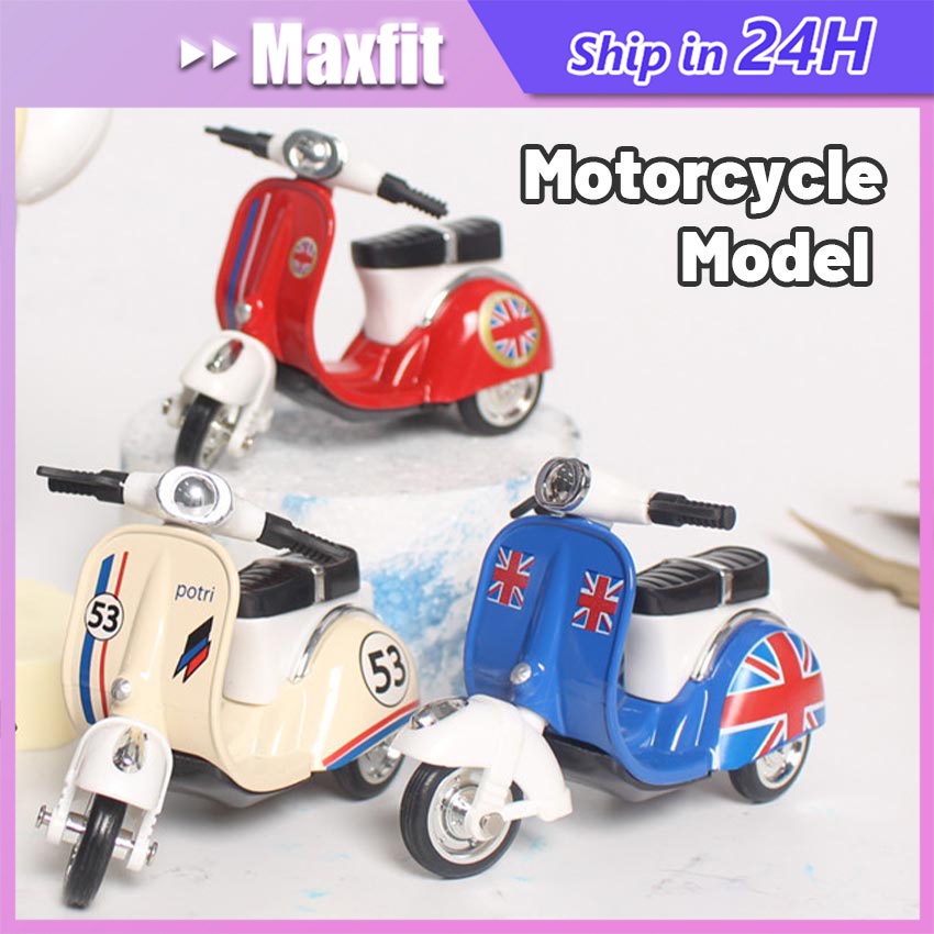 Diecast Motor Vespa / Miniatur Vespa Skuter Metal / Model Motor Vespa Klasik / Miniatur Koleksi Vesp