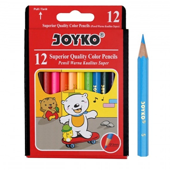 PENSIL WARNA JOYKO CP-S12 12 WARNA GRIP CASE KOTAK KECIL COLOUR PENCILS COLOR CP S12 CPS 12 SET GROS