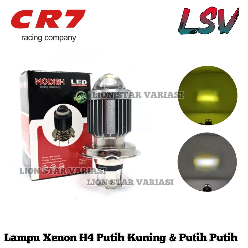 Lampu Headlamp LED H4 Motor High Low Waterproof Putih Kuning Super Terang Lampu Depan H4 Laser Murah