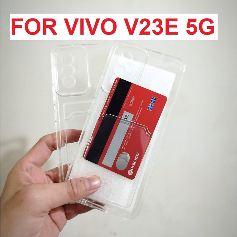 EllaStuff Bisa COD CASE Vivo V23E 5G Case Softcase TRANSPARENT CARD HOLDER Case Casing Hp Vivo V23E 