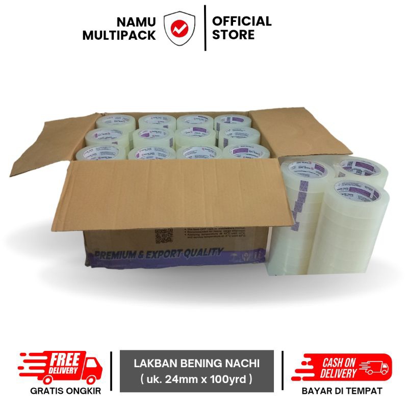

LAKBAN BENING NACHI 1 INCH 24MM X 144R / DUS / HIGH QUALITY / HARGA GROSIR