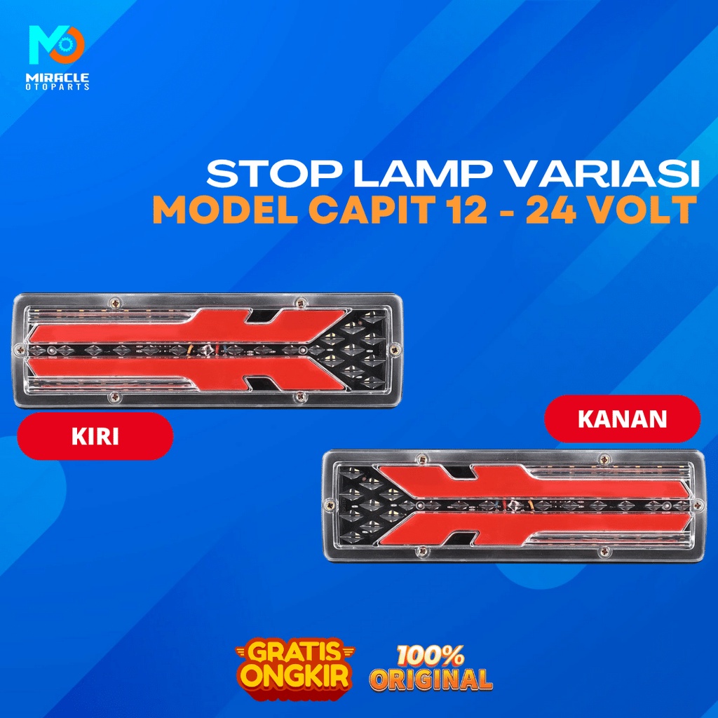 Stoplamp Mobil Pick Up Model Capit 30CM 12/24 Volt ( 2 Buah ) Kiri Kanan / Lampu Variasi Mobil Picku