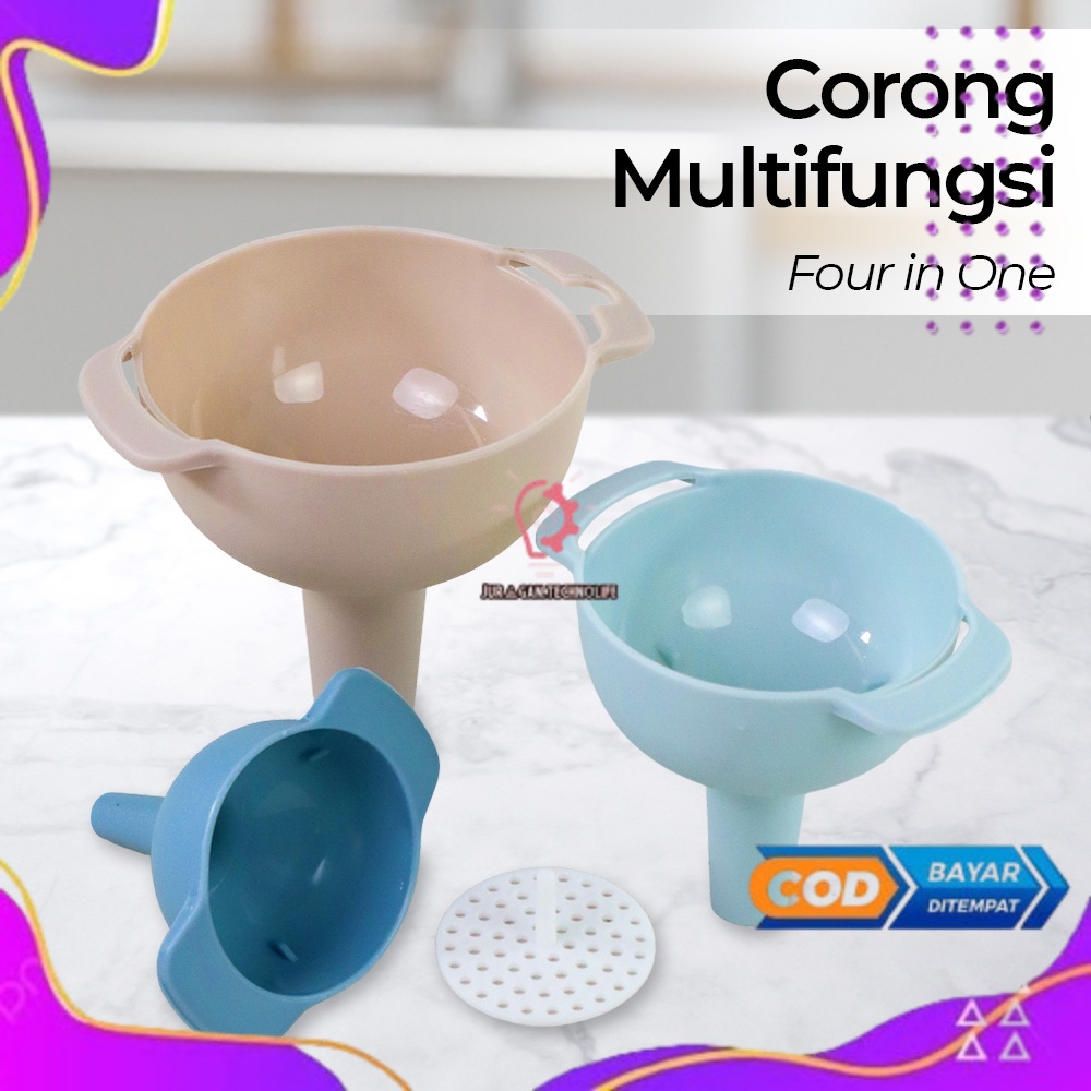 

Carzkool Corong Multifungsi Four in One Funnel Set Plastic - KJ613 - Multi-Color - Termurah