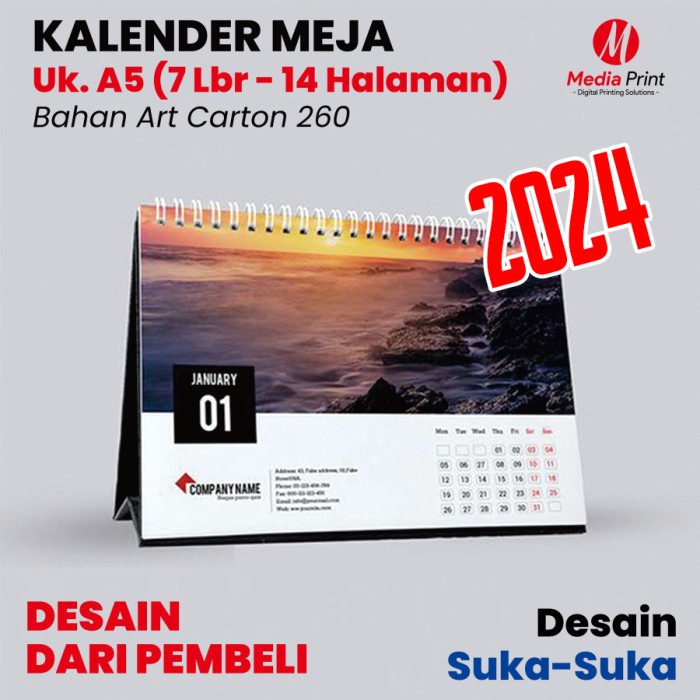 

Kalender Meja A5 7 Lembar - 14 Halaman Calendar Duduk - Tanpa Laminasi