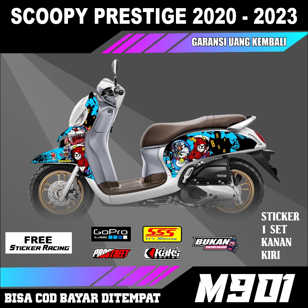 Striping stiker list variasi motor Scoopy Prestige New 2020 2021 2022 2023 Semi FullBody decal