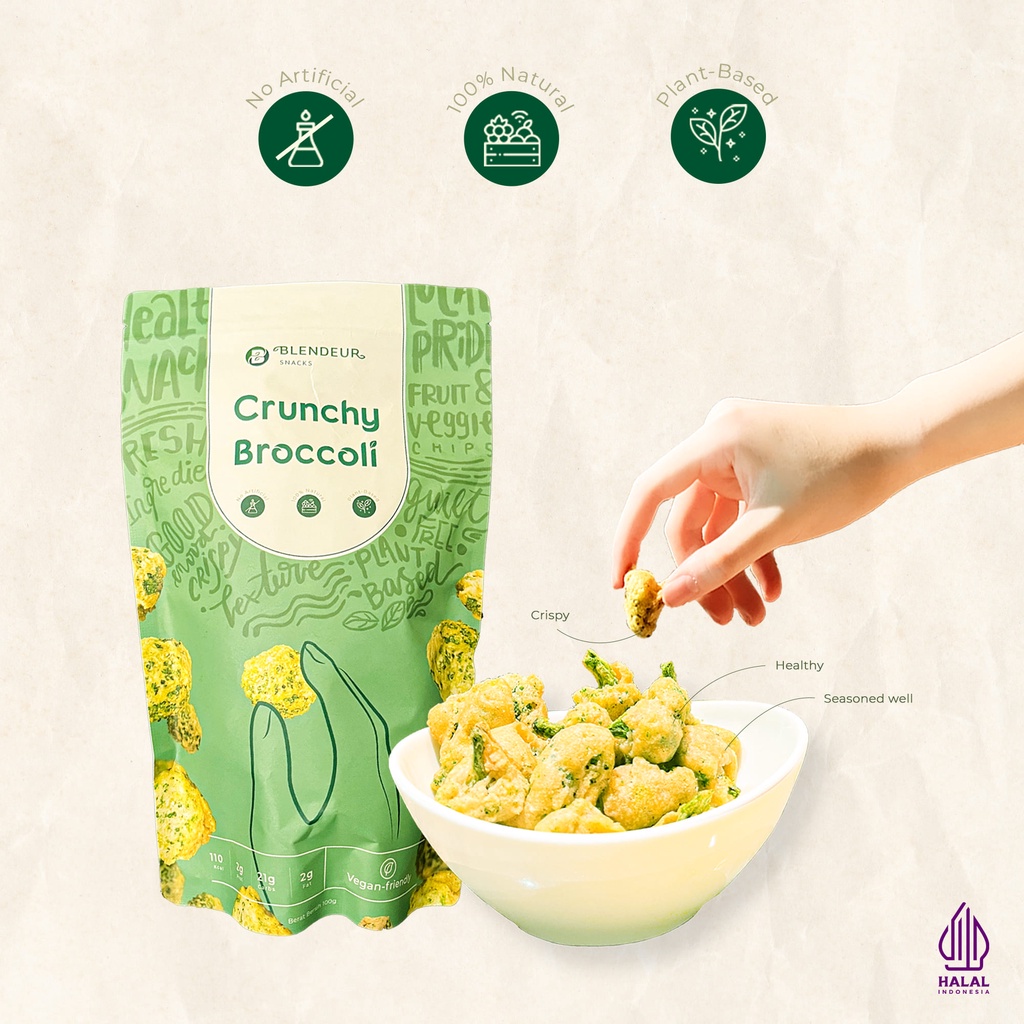 

Healthy Crunchy Broccoli Chips 100 Gr - Camilan Keripik Brokoli Sehat