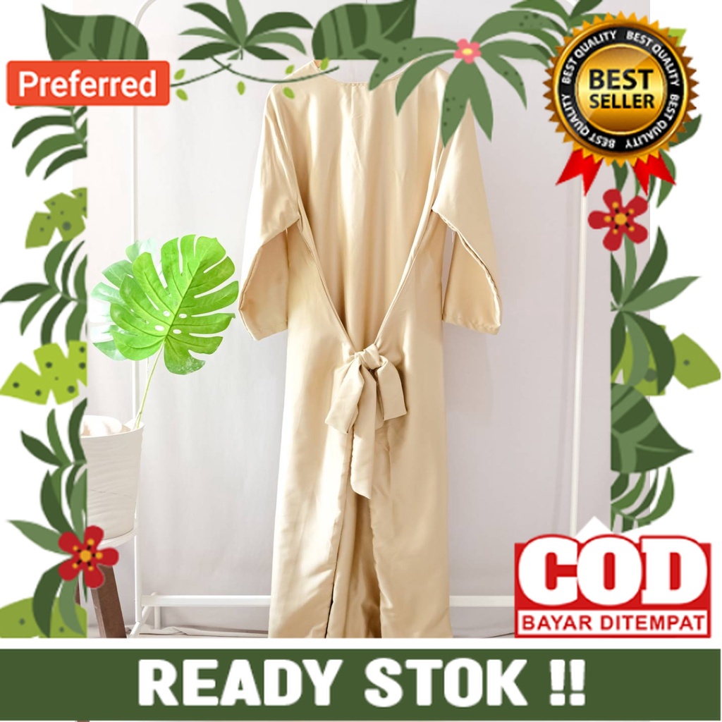 KAFTAN IKAT INNER KAFTAN PEREMPUAN TUNIK SATIN KAFTAN POLOS SATIN LEBARAN KONDANGAN PREMIUM LONG DRE