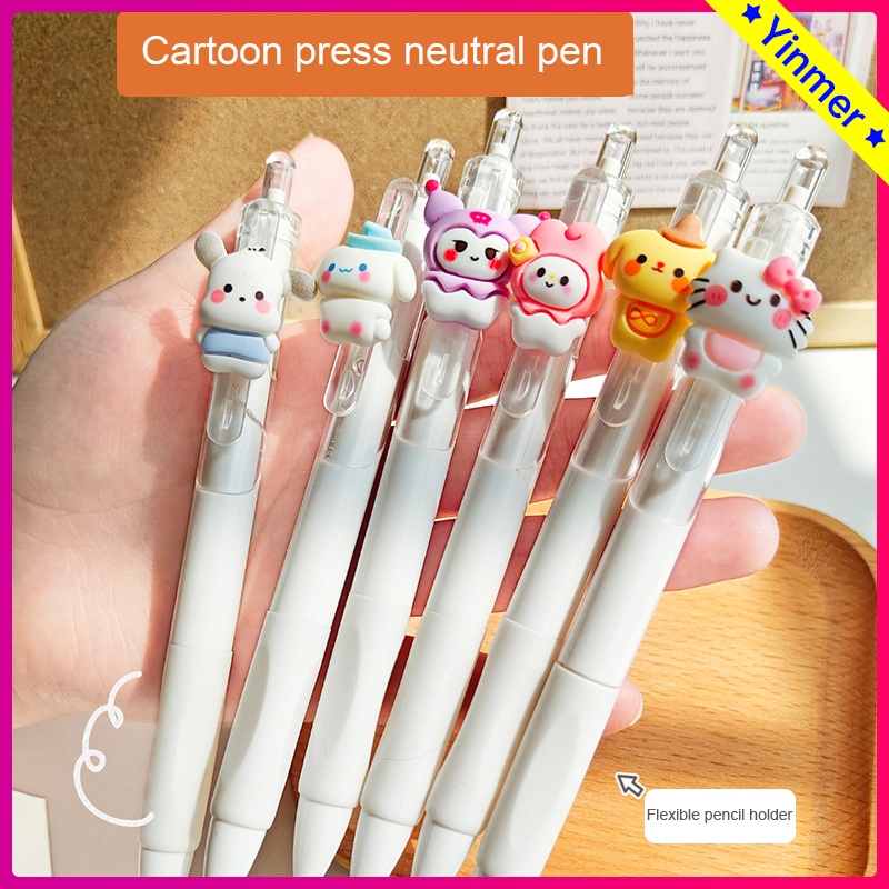 

COD✨Pena Aksi Dorong Kartun Pena Netral Pena Lucu Pena Ujian Siswa Pena Hitam Pena Tanda Tangan Kantor-Yinmer