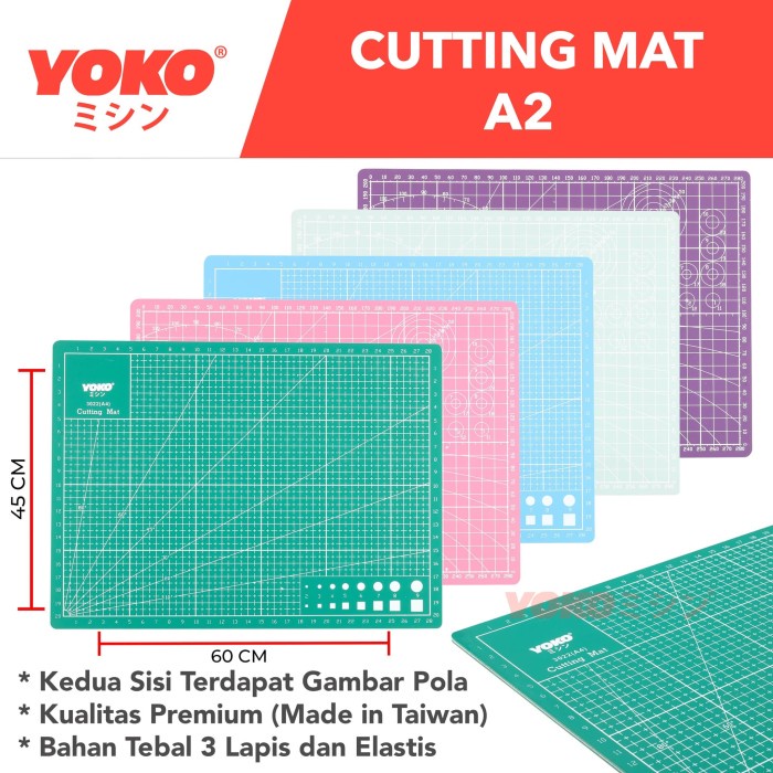 

Cutting Mat 9Sea Ukuran - A2 60x45cm/Double Side - Dua Sisi (Nine Sea) - Merah Muda