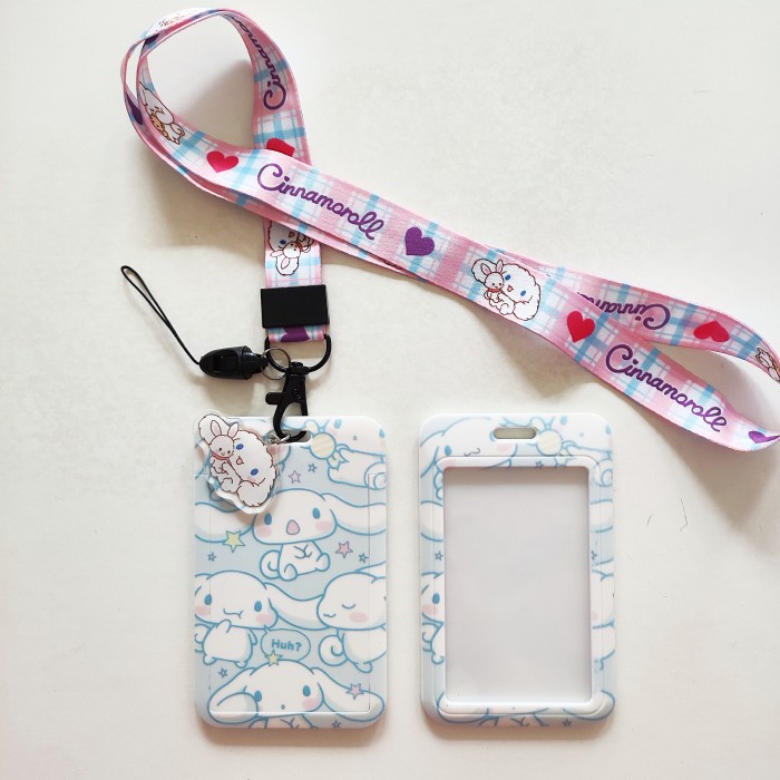 

JQ51 ID Card Holder Name Tag Lanyard / Kalung Kartu Cute Cinnamoroll Sanrio - C