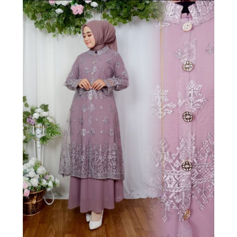 Kebaya Gamis Reyna Dress Jannah/ Gamis Lamaran/ Gamis Kebaya Pesta/ Gamis Lebaran/ Kebaya Wisuda/ Ga