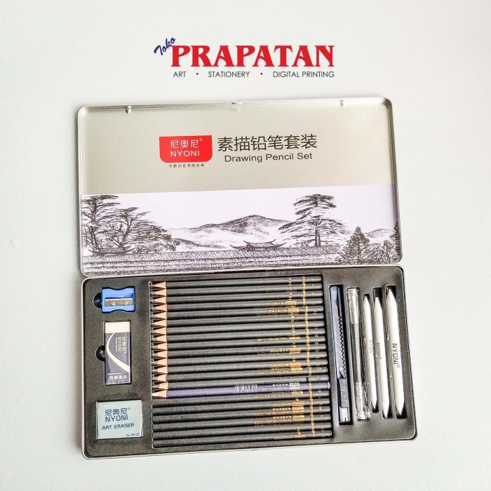 

FM - BEST SELLER Nyoni Drawing Pencil Set N8136 Tin Case