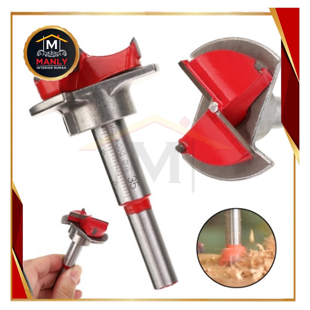 RB Mata Bor Engsel Sendok 35mm Mata Bor Kayu Forstner Bit Pelubang Kayu Engsel Sendok