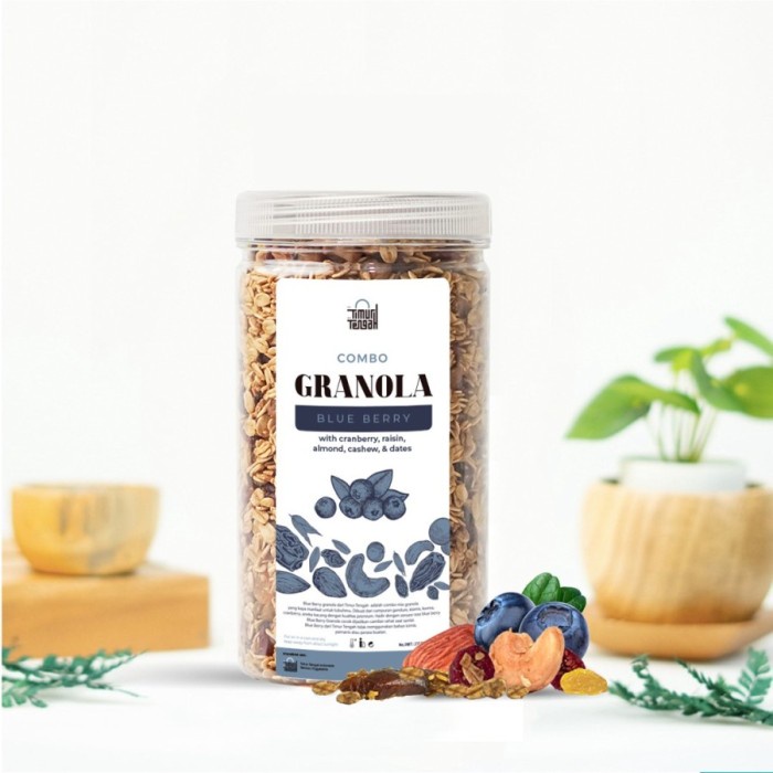 

✨PROMO✨ -Granola Blue Berry 500gr Timur Tengah Sereal Oat Healthy Food - 125gr
