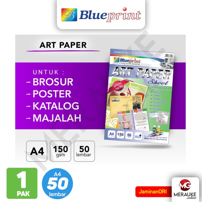 

Kertas Foto BLUEPRINT Art Paper A4 150gsm isi 50 Lembar