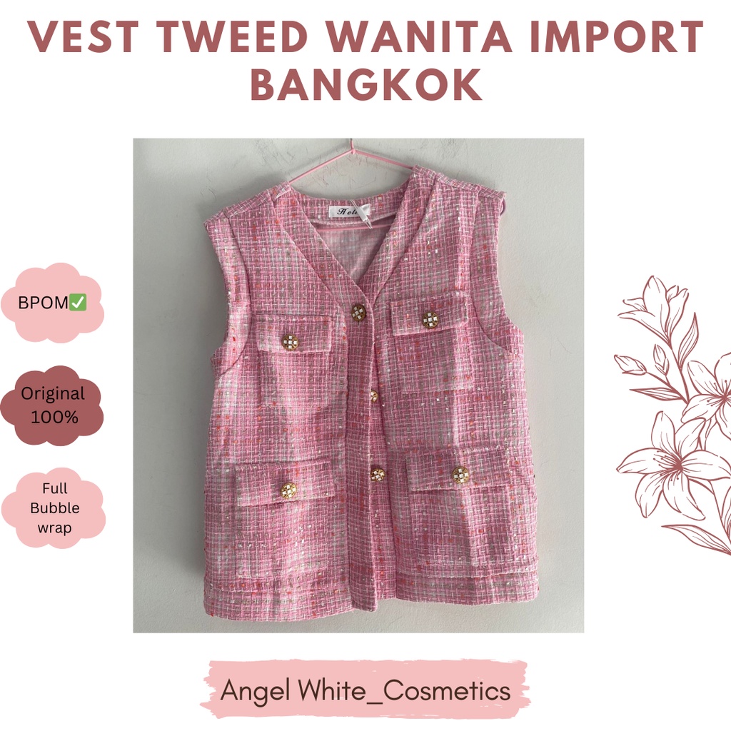 VEST TWEED WANITA IMPORT BANGKOK