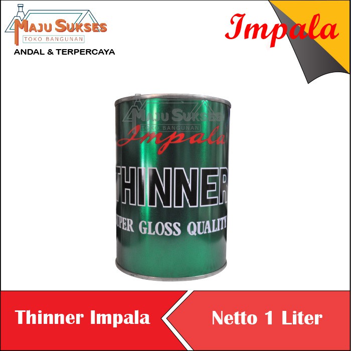 

THINNER IMPALA THINER PENGENCER CAT MINYAK BESI KAYU TINER IMPALA SUPER GLOSS 1 LITER KALENG 1L 1KG