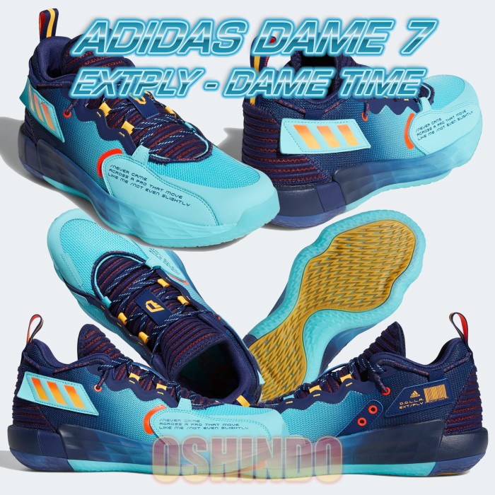 Terlaris ✨ -Sepatu Basket Adidas Dame 7 Extply Original Asli - MerahPut US13.5
