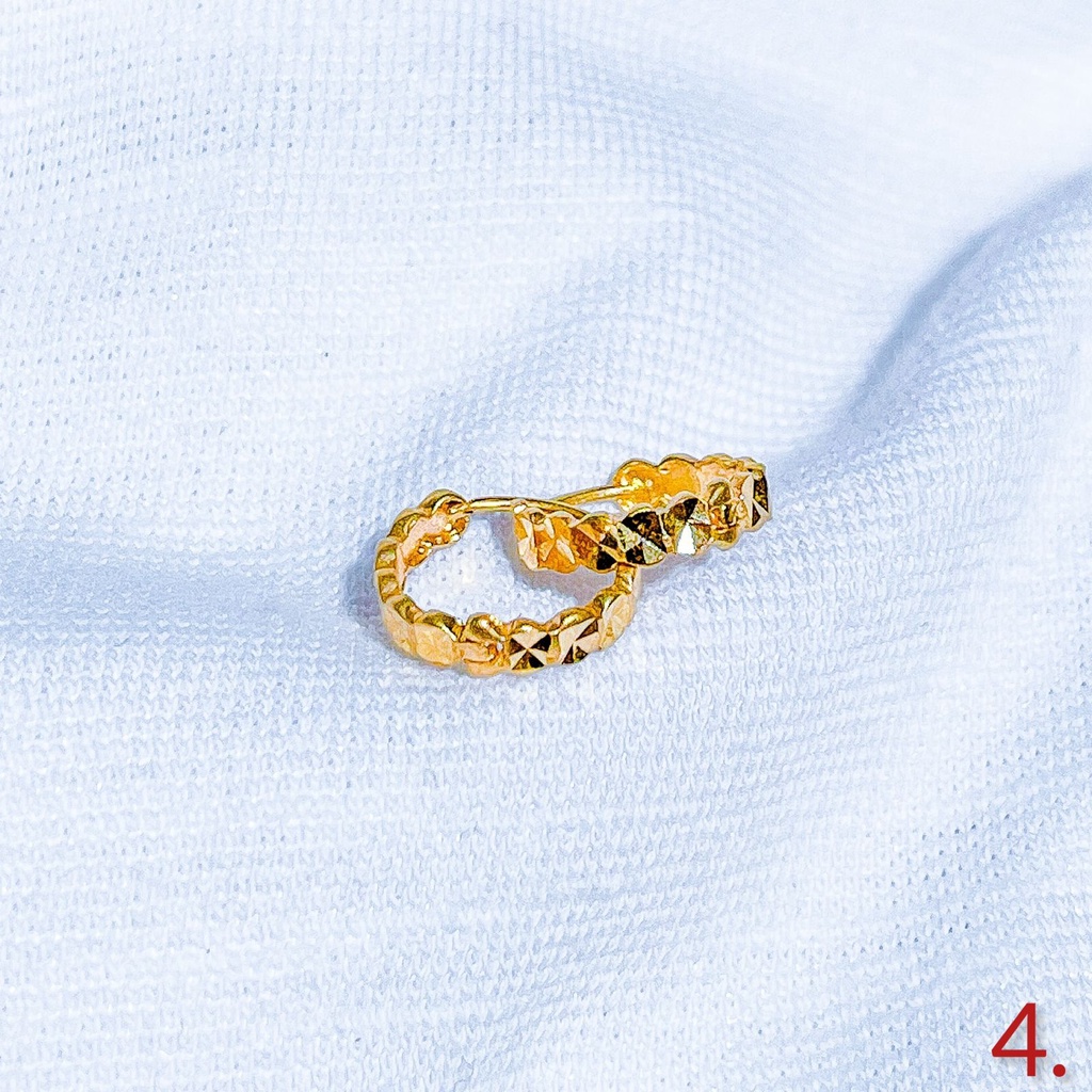 anting bulat ukir anak dan dewasa emas asli kadar 700 70 16k 22 gold anak dewasa gipsy gipsi giwang 