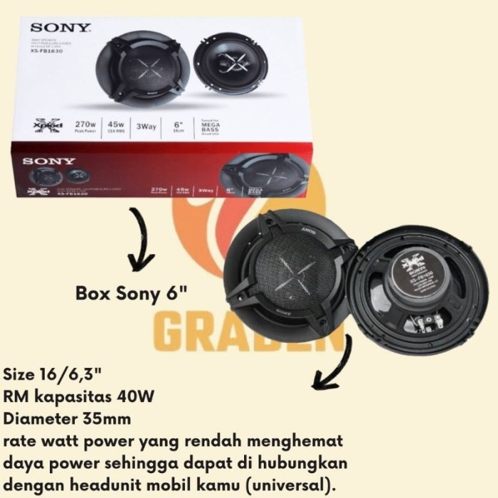 Speaker Mobil Coaxial Sony 4Inch / 6Inch / 6X9 Oval