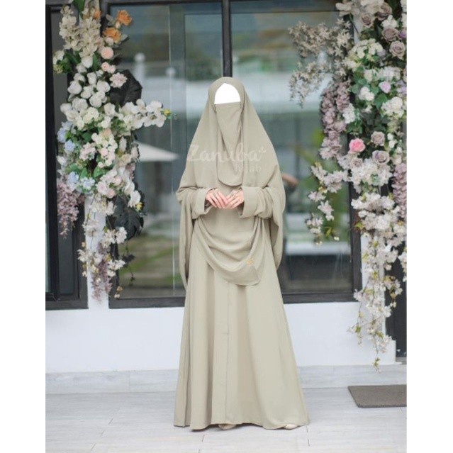 Zanuba Hijab Abaya Opnaisel Set Khimar Dan Cadar