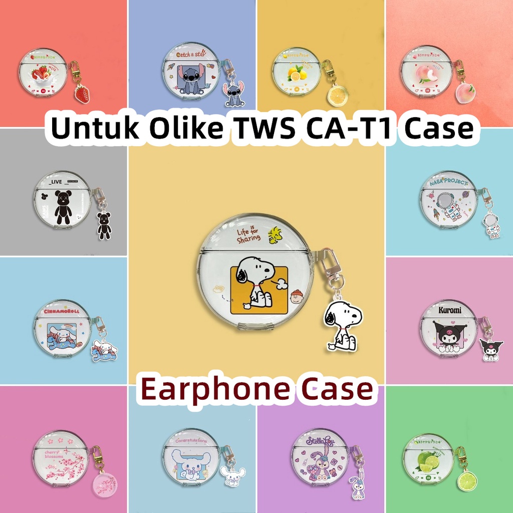 【variety】Untuk Olike TWS CA-T1 Case Kartun beruang kecil transparan Soft Silicone Earphone Case Cove