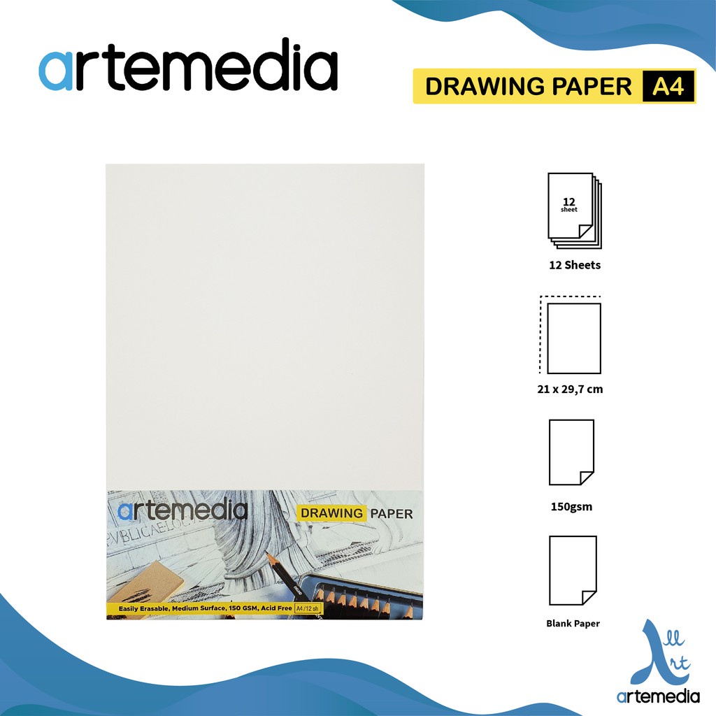 

Gramedia Jambi - ARTEMEDIA A4 DRAWING PAPER 150GSM 12SH