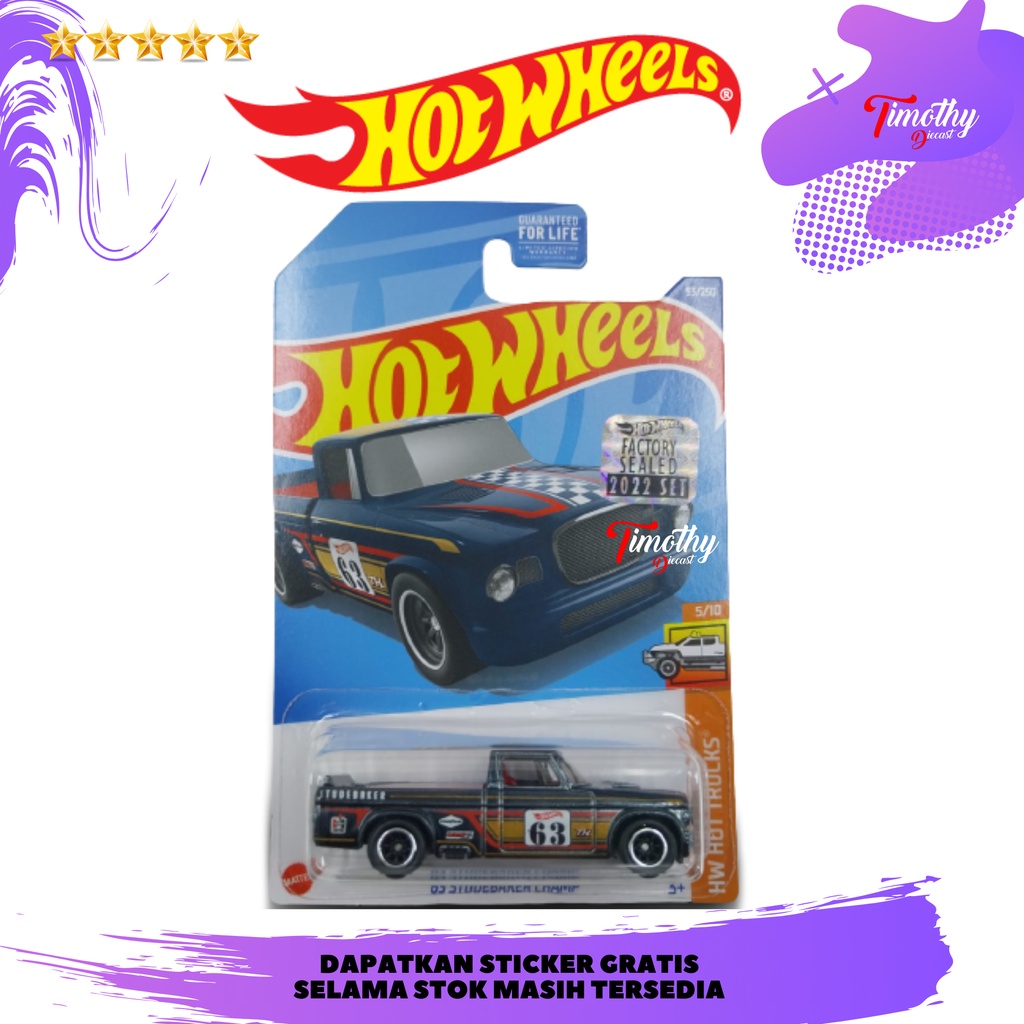 Hot Wheels Treasure Hunt Super FS 22 63 Studebaker Champ Biru Tua THS