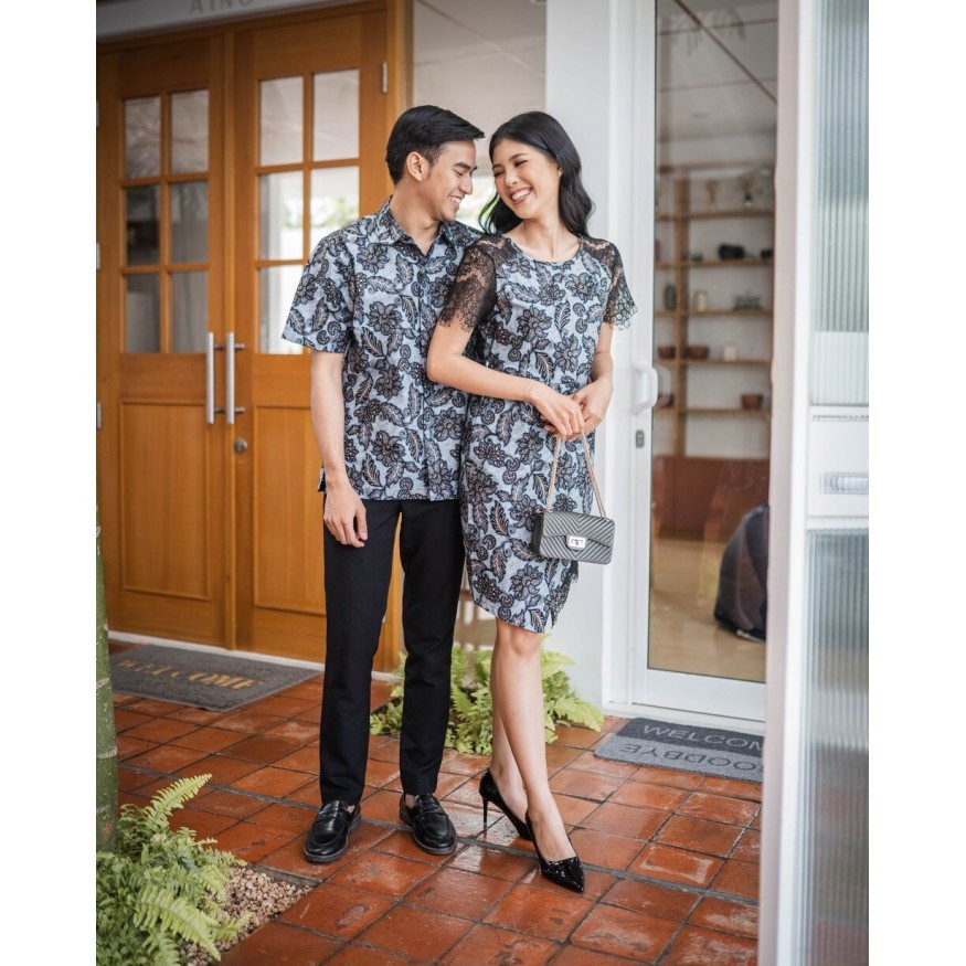 "Girya.Syo" - PASTI READY Batik Couple Kemeja dan Dress - Bhatara Batik Keanu Katie 5409 - Batik Cou