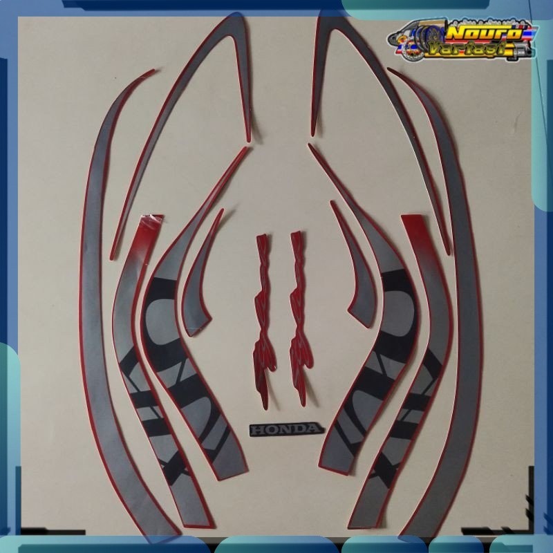 Stiker stiker striping motor honda scoopy 2021 merah  standar bagus