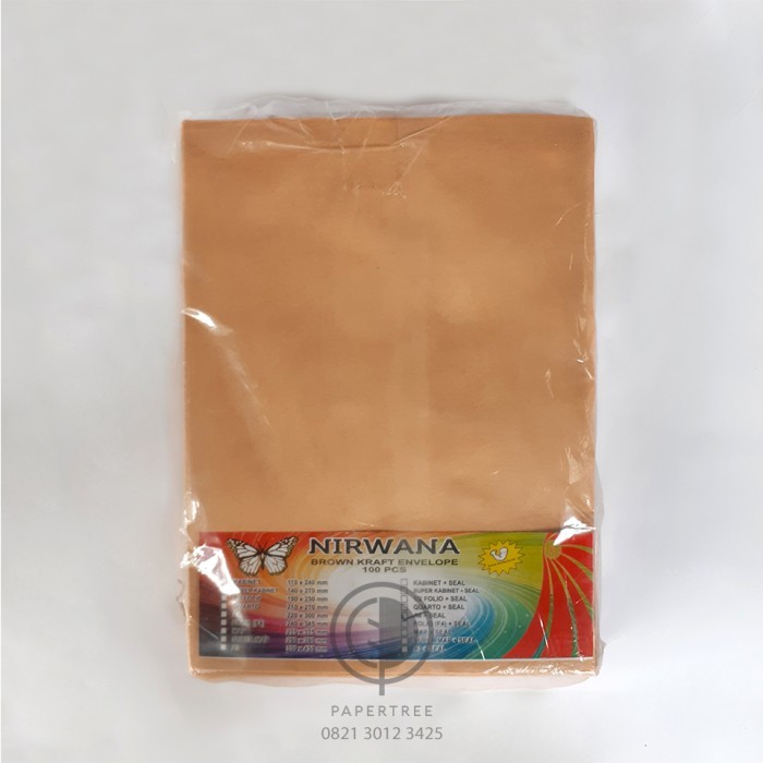 

Amplop Coklat Polos Ukuran A4 dengan Lem Seal Merk Nirwana