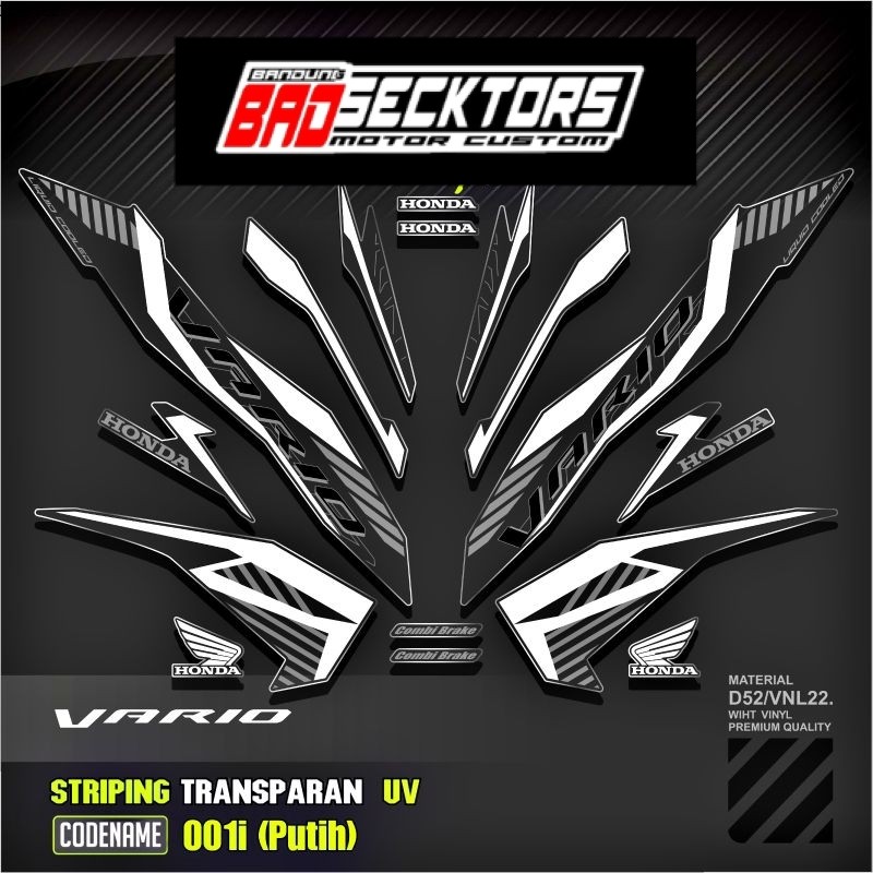 Decal Sticker Striping Variasi Transparan Uv All New Vario 125 2024/2025 Vario 125 New 2023 Vario Le